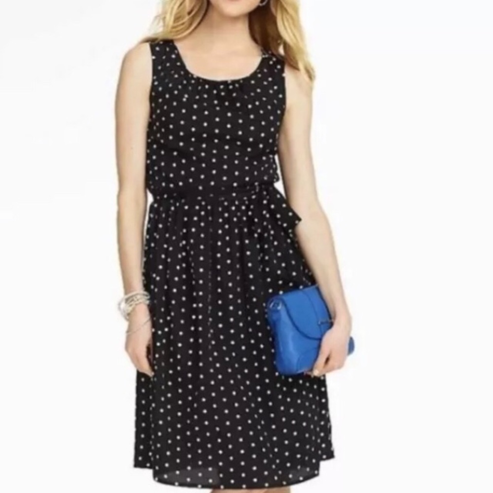 Polka Dot Sleeveless Black Dress